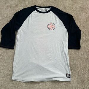 Vans Black and White Long Sleeve Raglan Tee